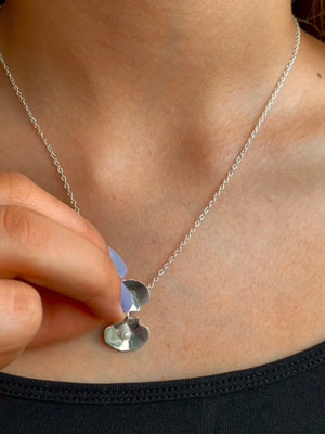 Halsband snäcka med pärla äkta silver 925, öppningsbar snäcka halsband