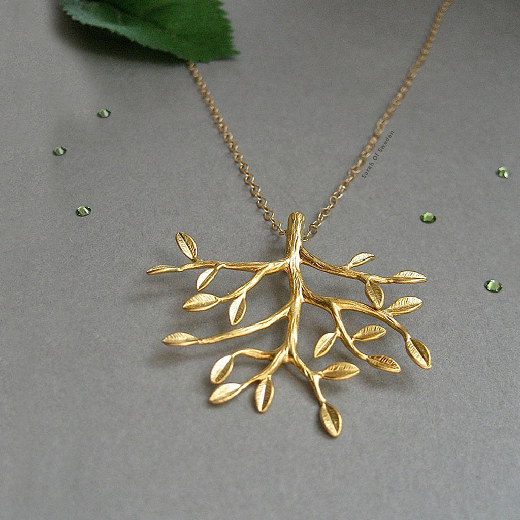 Halsband livets träd 14k gold filled familjeträd