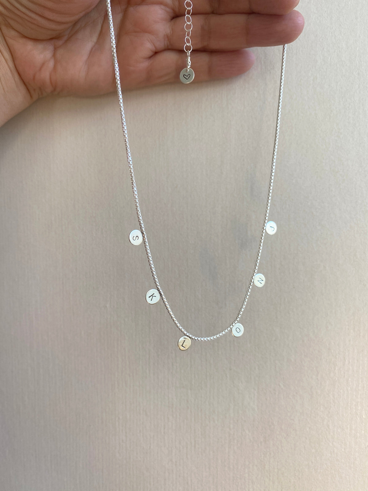 Halsband med små runda brickor Sterling silver