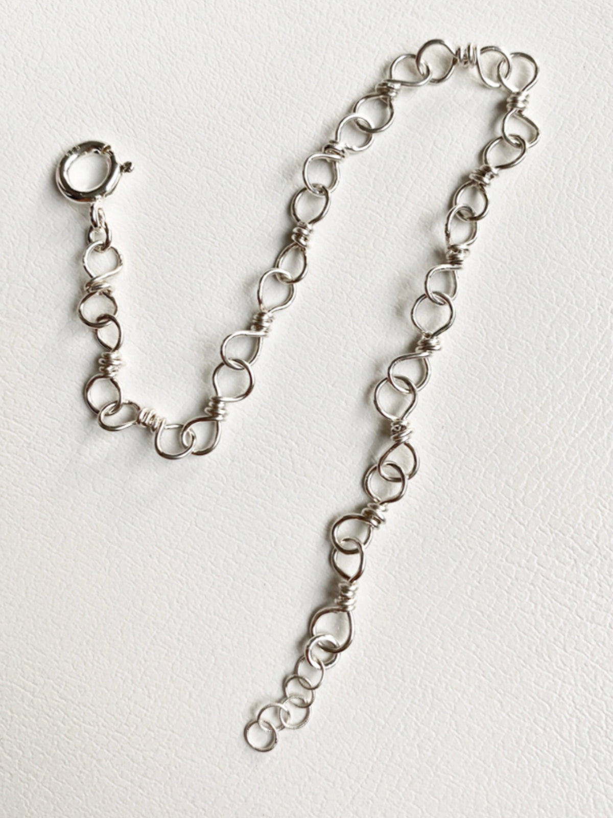 Minimalistiskt unisex armband i Sterling silver figure 8 länk evighetslänk