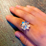 Solros ring i äkta silver