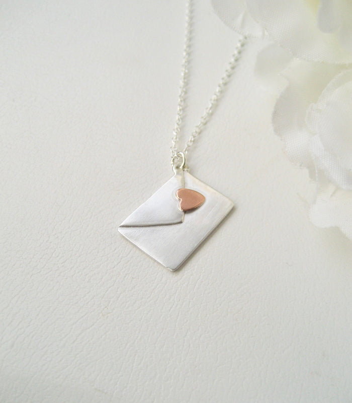 Personligt kärlekshalsband Sterling silver, kärleksbrev