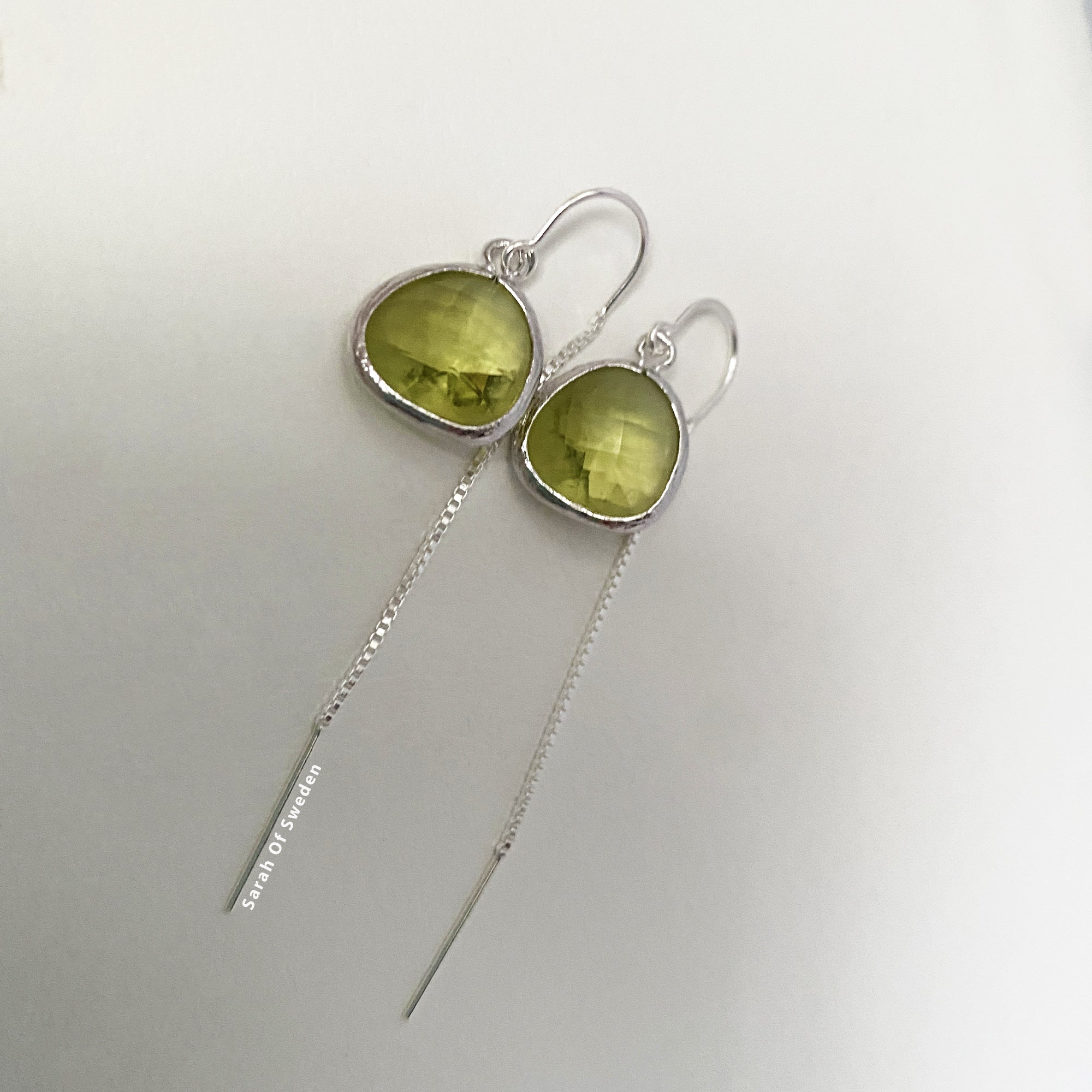 Dra igenom örat örhängen kedja i Sterling silver eller 14k gold filled