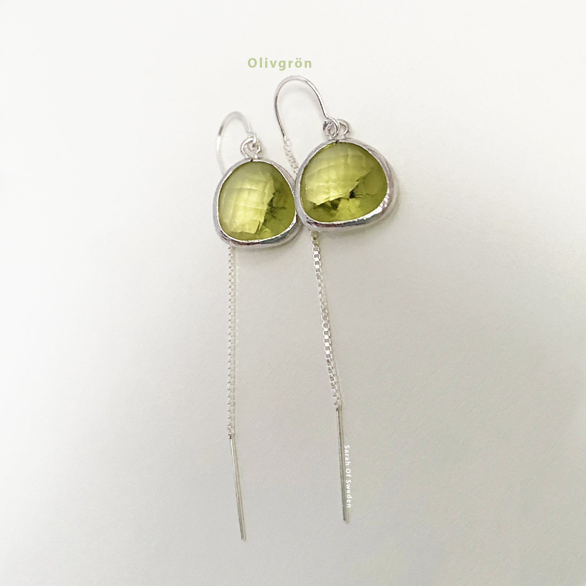 Dra igenom örat örhängen kedja i Sterling silver eller 14k gold filled