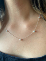 Silverkedja med runda bollar halsband med silverkulor i äkta silver 925