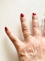 Ring med två hjärtan i 14k gold filled, kärleksring förlovningsring alla hjärtans dag