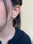 Runda stora örhängen med krok 14k gold filled och Sterling silver, hoop örhängen