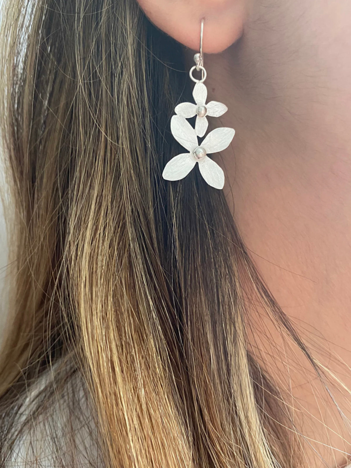 Örhängen hortensia blommor Sterling silver