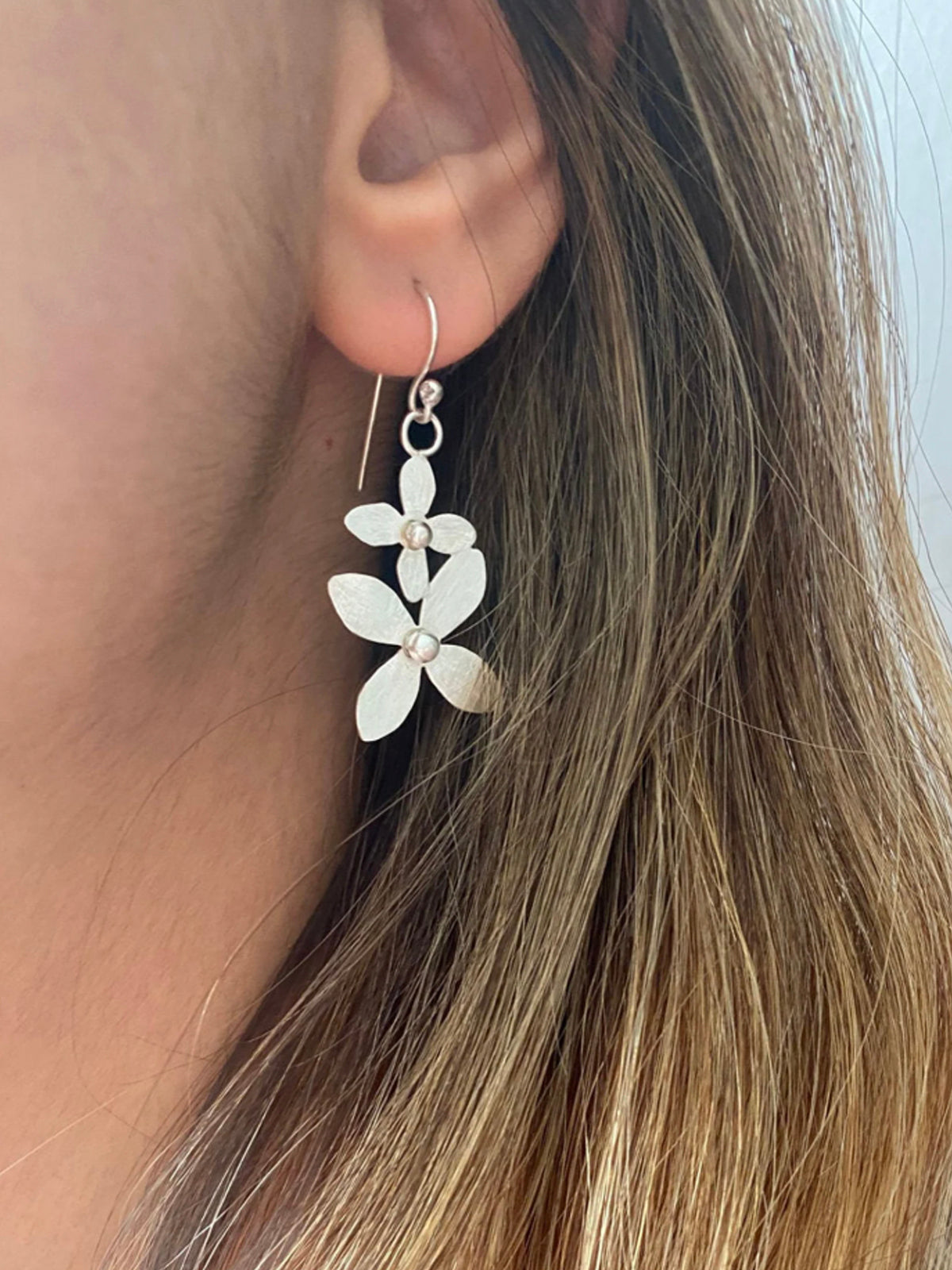 Örhängen hortensia blommor Sterling silver