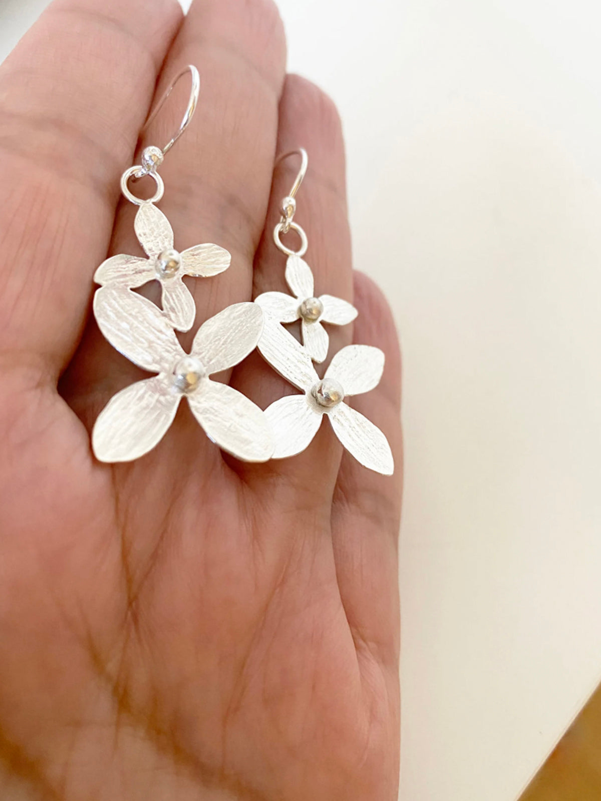 Örhängen hortensia blommor Sterling silver