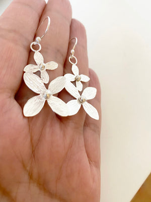 Örhängen hortensia blommor Sterling silver