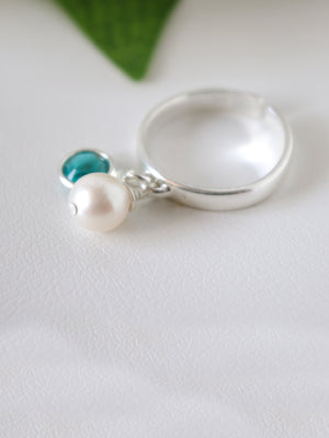 Justerbar ring med berlock Sterling silver