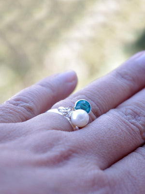 Justerbar ring med berlock Sterling silver