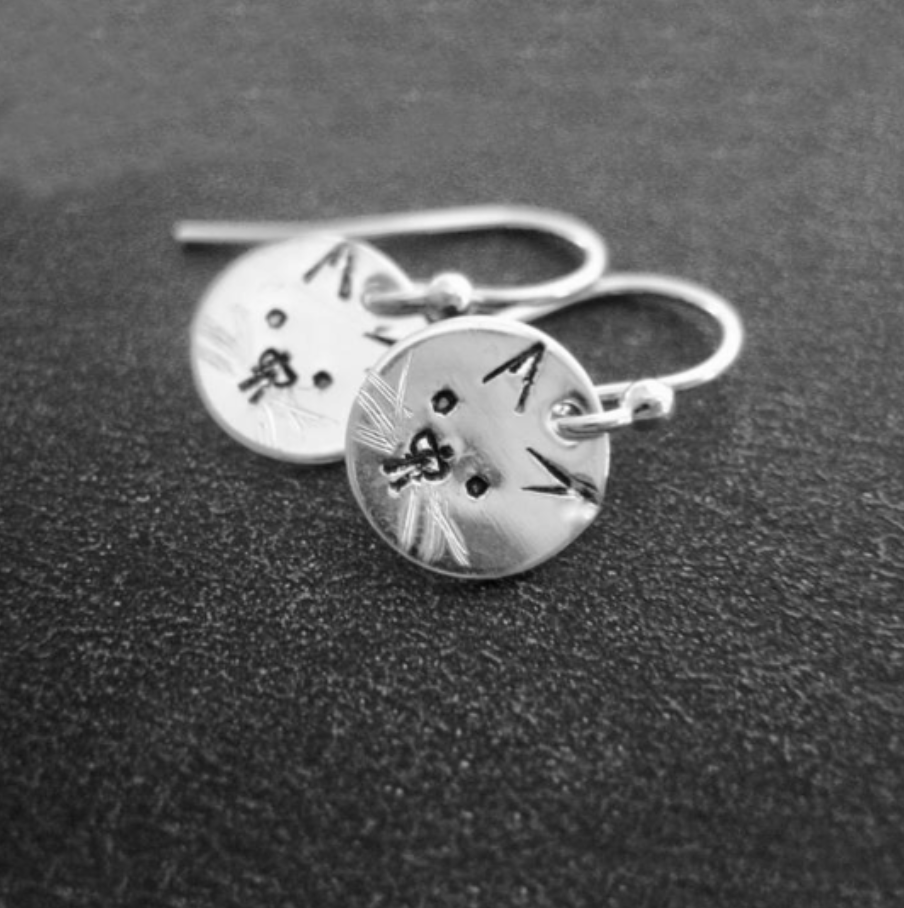 Söta kattörhängen äkta silver, barnsmycken katt