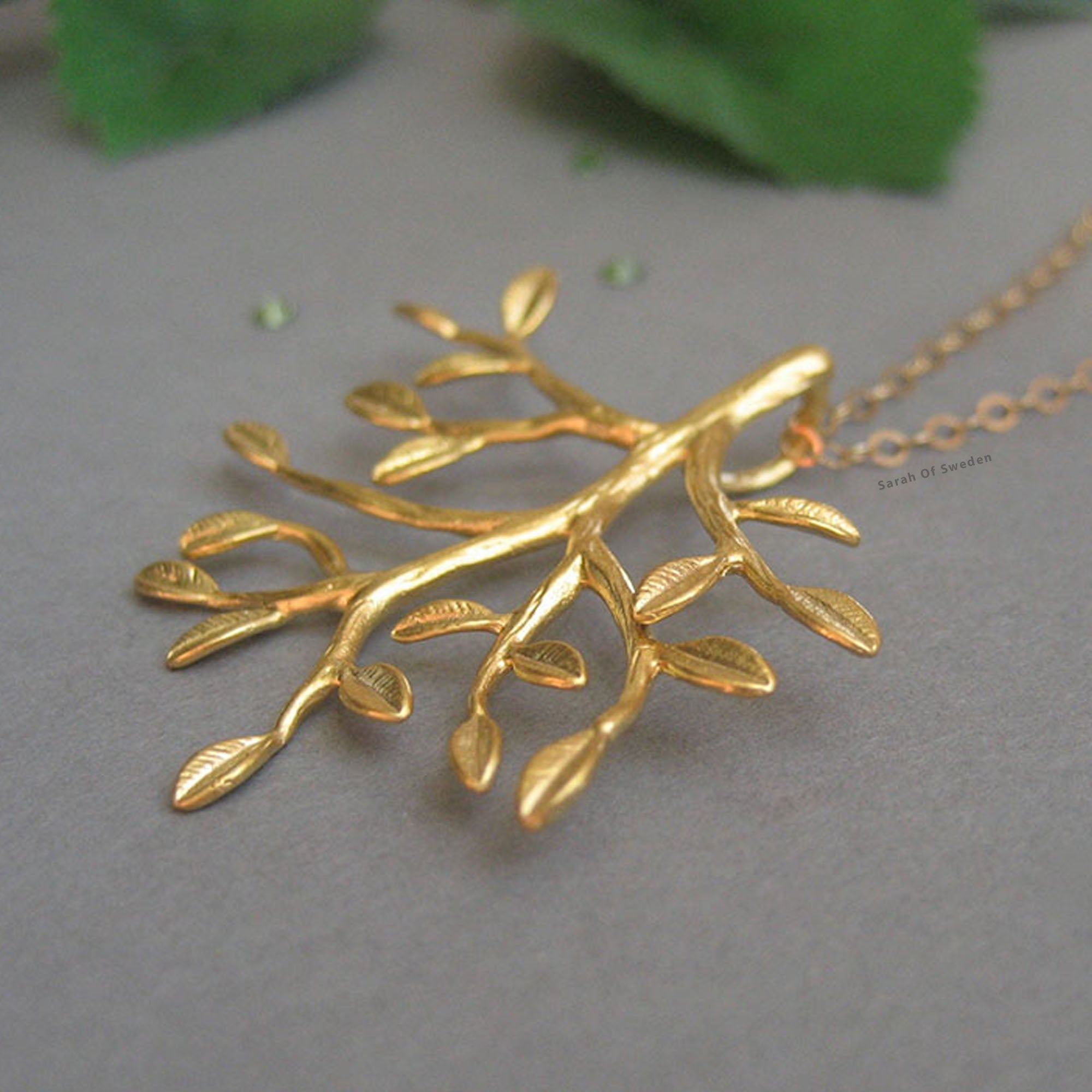 Halsband livets träd 14k gold filled familjeträd