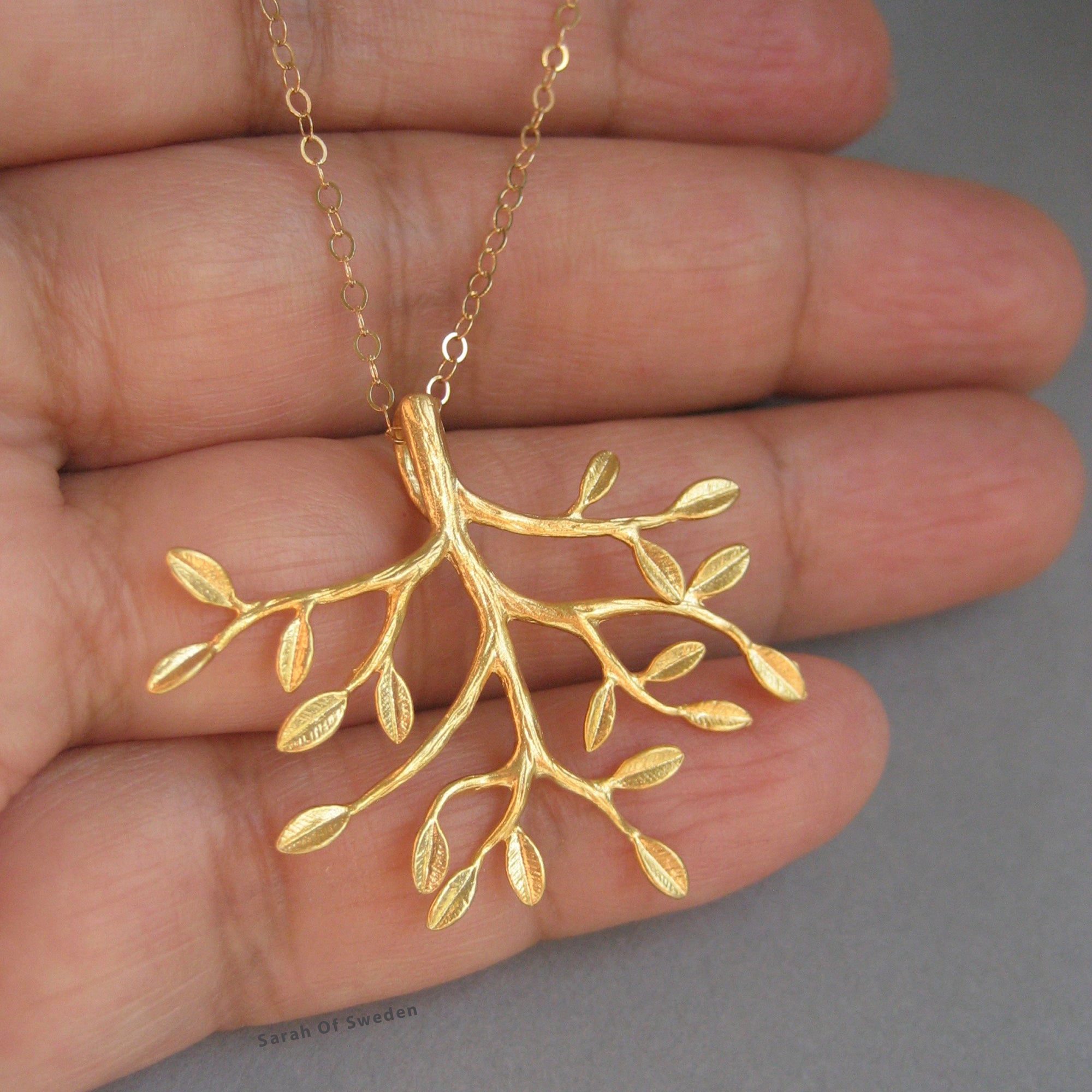 Halsband livets träd 14k gold filled familjeträd