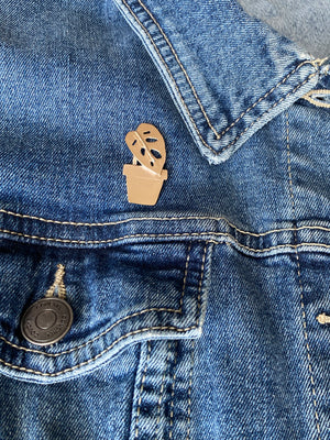 Monstera i kruka pin brosch
