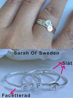 Ring med bokstav personlig ring Sterling silver och 14k gold filled