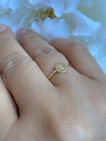 Ring med bokstav personlig ring Sterling silver och 14k gold filled