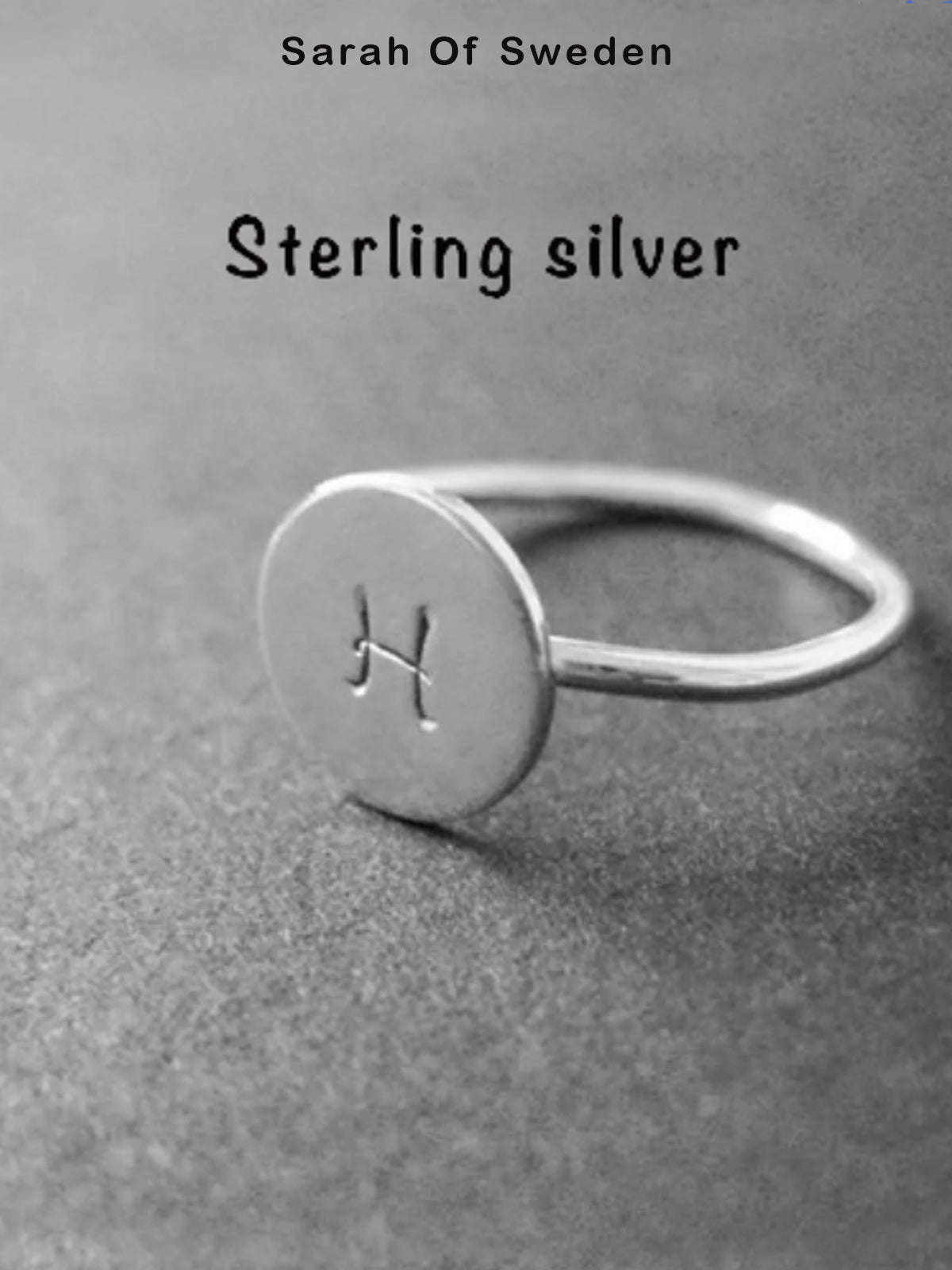 Personlig ring med bokstav gold filled ring eller sterling silver ring