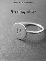 Personlig ring med bokstav gold filled ring eller sterling silver ring