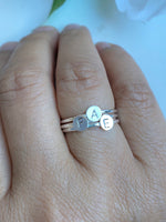 Ring med bokstav personlig ring Sterling silver och 14k gold filled