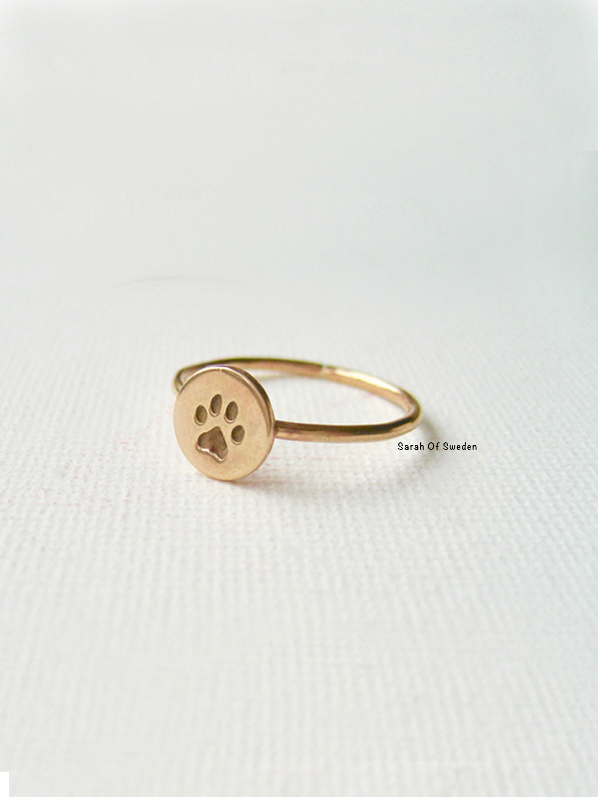 Ring tass hund katt brons och 14k gold filled