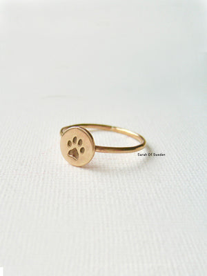 Ring tass hund katt brons och 14k gold filled