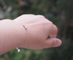 Tunt armband kedja med små kulor i sterling silver 925 minimalistiskt armband