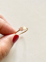 Ring med två hjärtan i 14k gold filled, kärleksring förlovningsring alla hjärtans dag