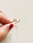 Ring med två hjärtan i 14k gold filled, kärleksring förlovningsring alla hjärtans dag