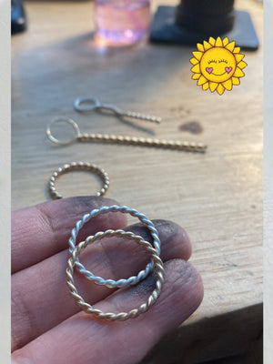 Tvinnad guldfylld ring twist ring silver 925 eller 14k gold filled
