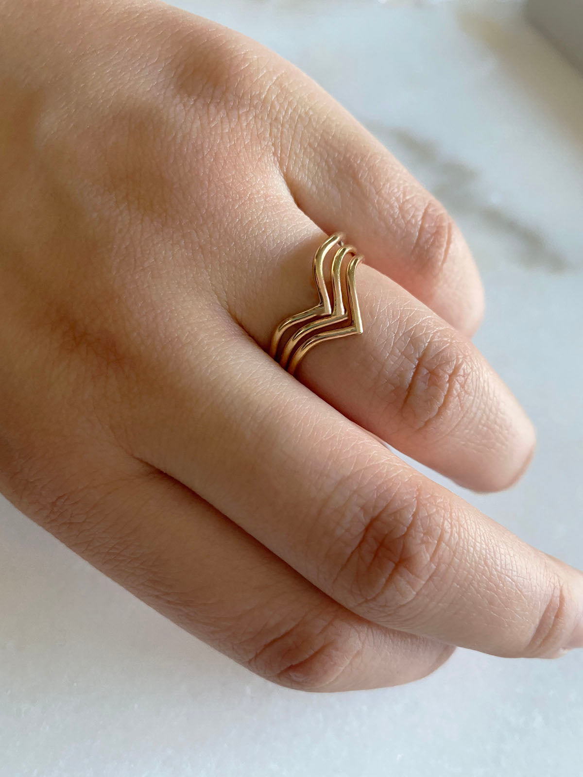 V-formad ring 14k gold filled, chevron ring, unisex ring