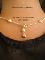 Sterling silver halsband långt halsband med Swarovski pärlor