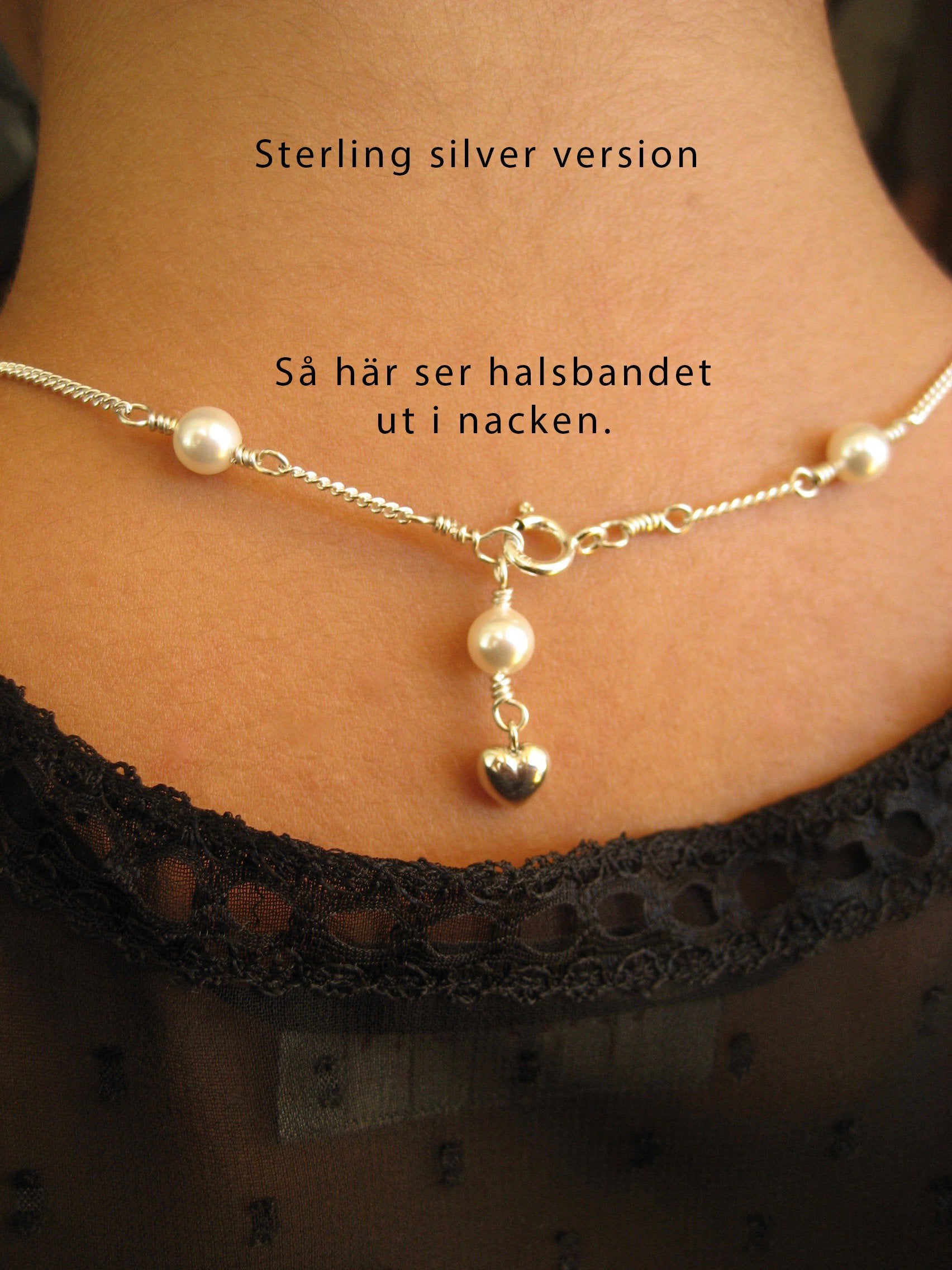 14k guldfylld halsband långt halsband med Swarovski pärlor, 14k gold filled smycken