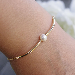 Armband 14k gold filled med månadssten och pärla Studentpresent