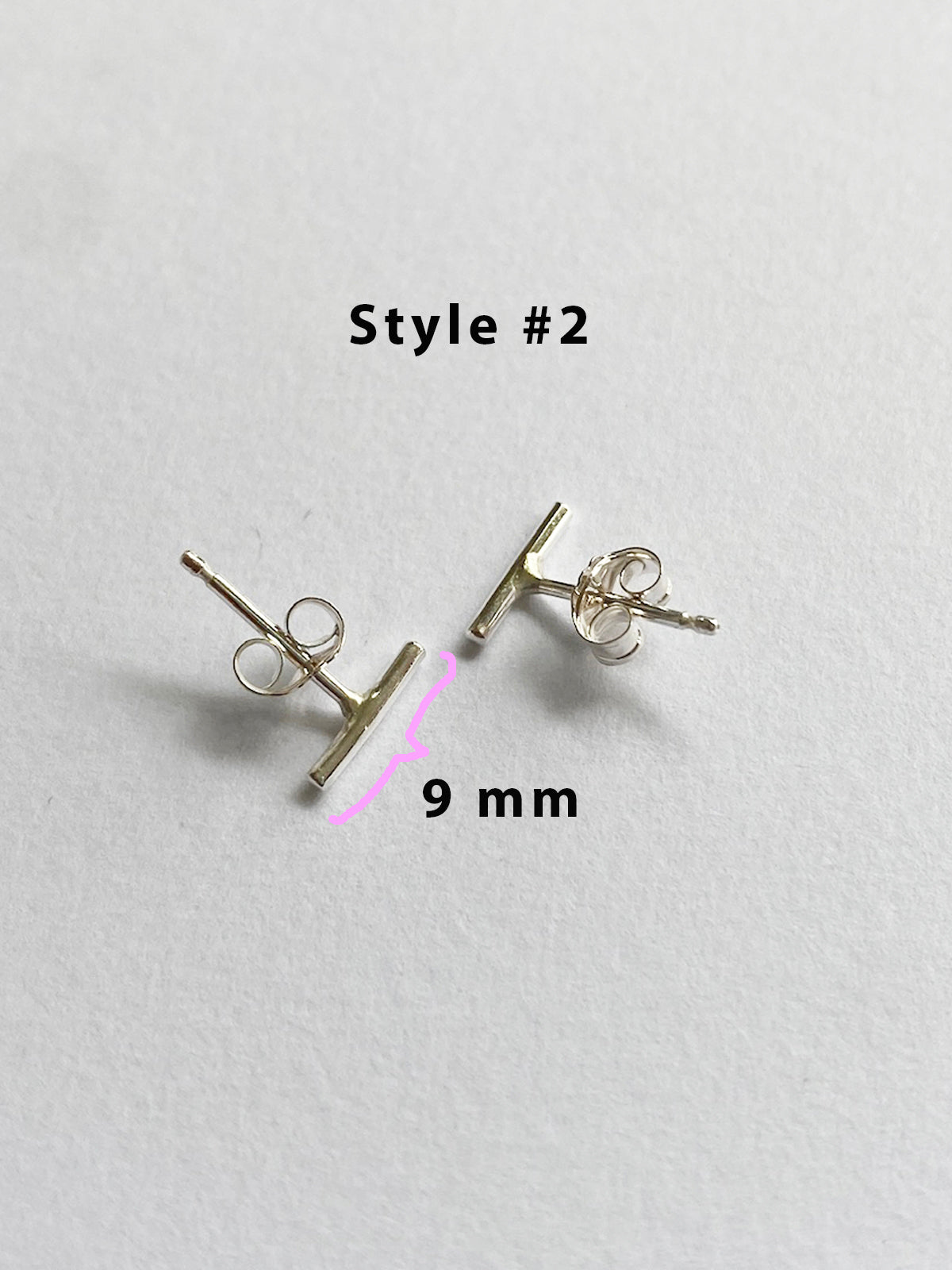 Minimalistiska örhängen bar rak linje, vertikal bar studs örhängen äkta silver
