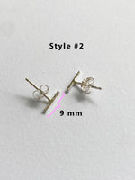 Minimalistiska örhängen bar rak linje, vertikal bar studs örhängen äkta silver