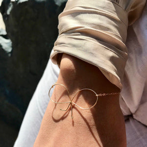 Armband love knot, rosett armband i 14K gold filled med kedja