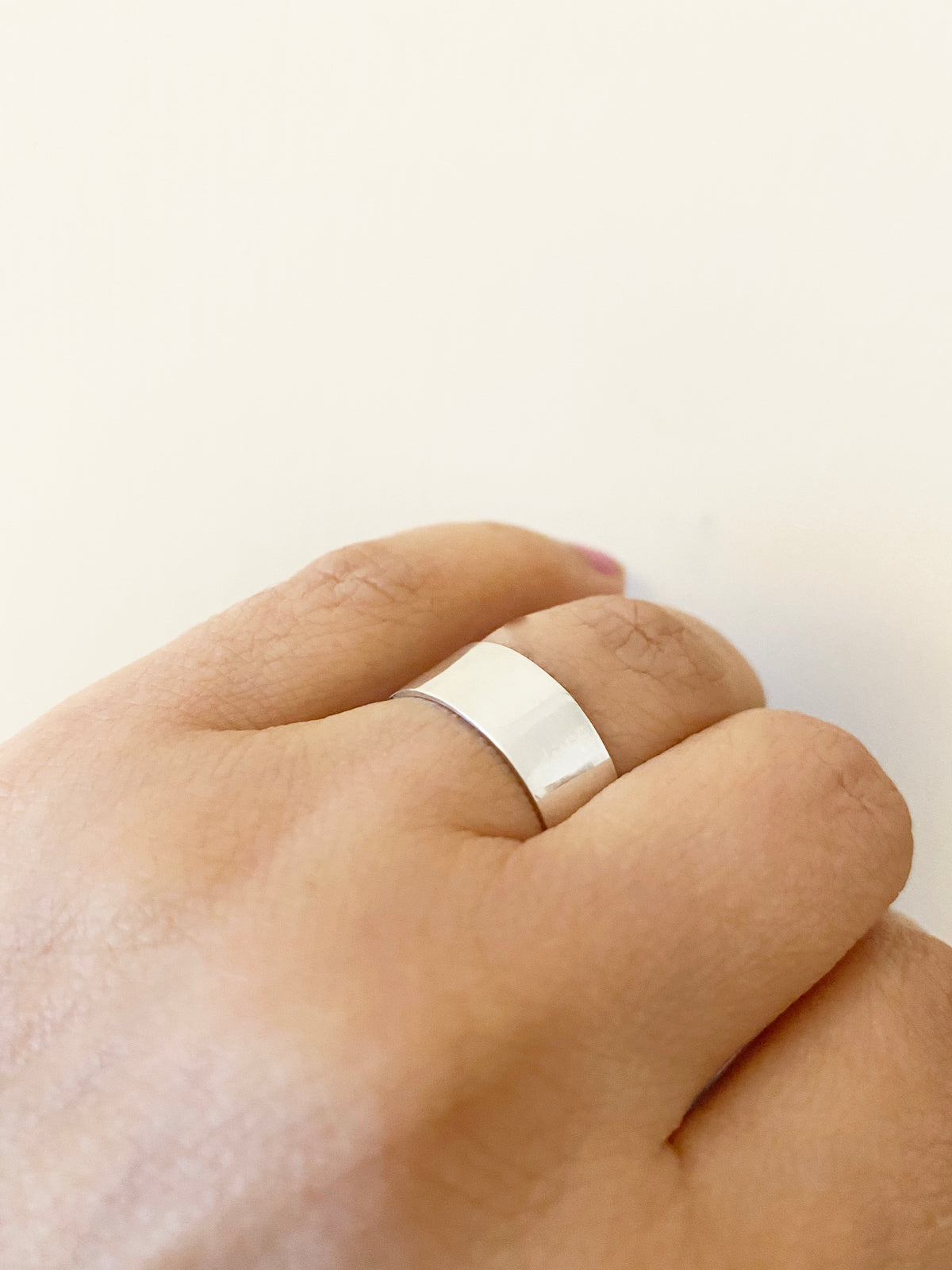 Bred ring i Sterling silver 925, unisex ring för honom och henne