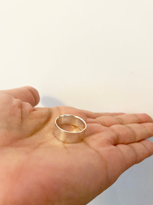 Bred ring i Sterling silver 925, unisex ring för honom och henne