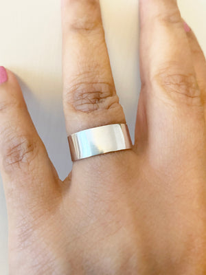Bred ring i Sterling silver 925, unisex ring för honom och henne