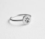 Ring tass i Sterling silver, katt tass hund tass solid 925 silver