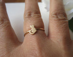 Ring katt, kattring i brons och 14k gold filled
