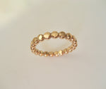 Kulring fasetterad hamrad ring guldfylld eller Sterling Silver