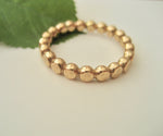 Kulring fasetterad hamrad ring guldfylld eller Sterling Silver