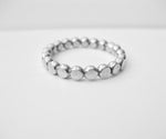 Kulring fasetterad hamrad ring guldfylld eller Sterling Silver