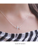 Sterling silver halsband fågel med cubic zircon kristall