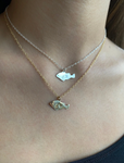 Halsband fisk Sterling silver 925, Halsband fisk 14k guldfylld