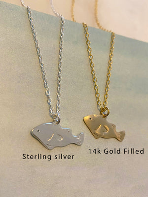 Halsband fisk Sterling silver 925, Halsband fisk 14k gold filled